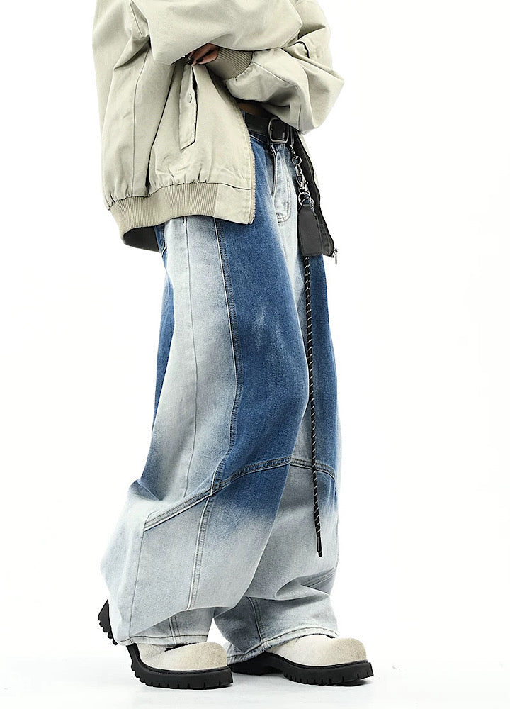 Faded Drift Wide-Leg Denim Pants