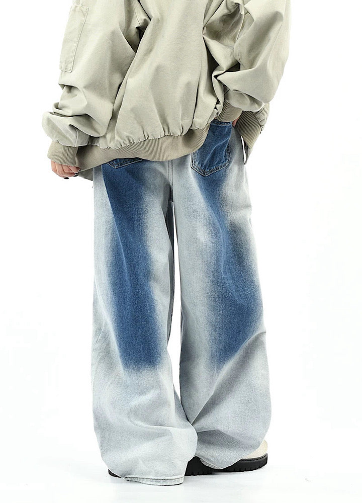 Faded Drift Wide-Leg Denim Pants
