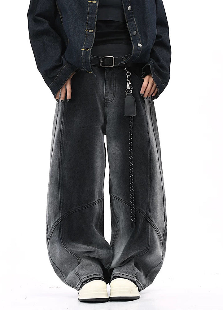 Faded Drift Wide-Leg Denim Pants