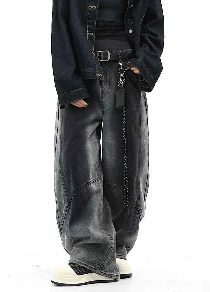 Faded Drift Wide-Leg Denim Pants