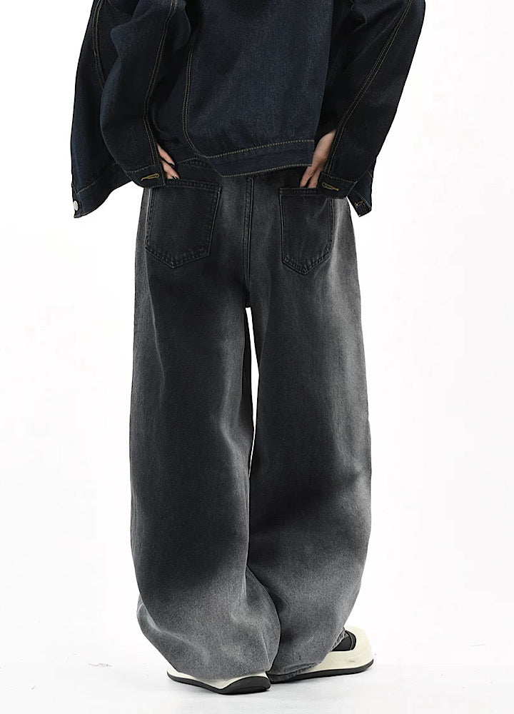Faded Drift Wide-Leg Denim Pants