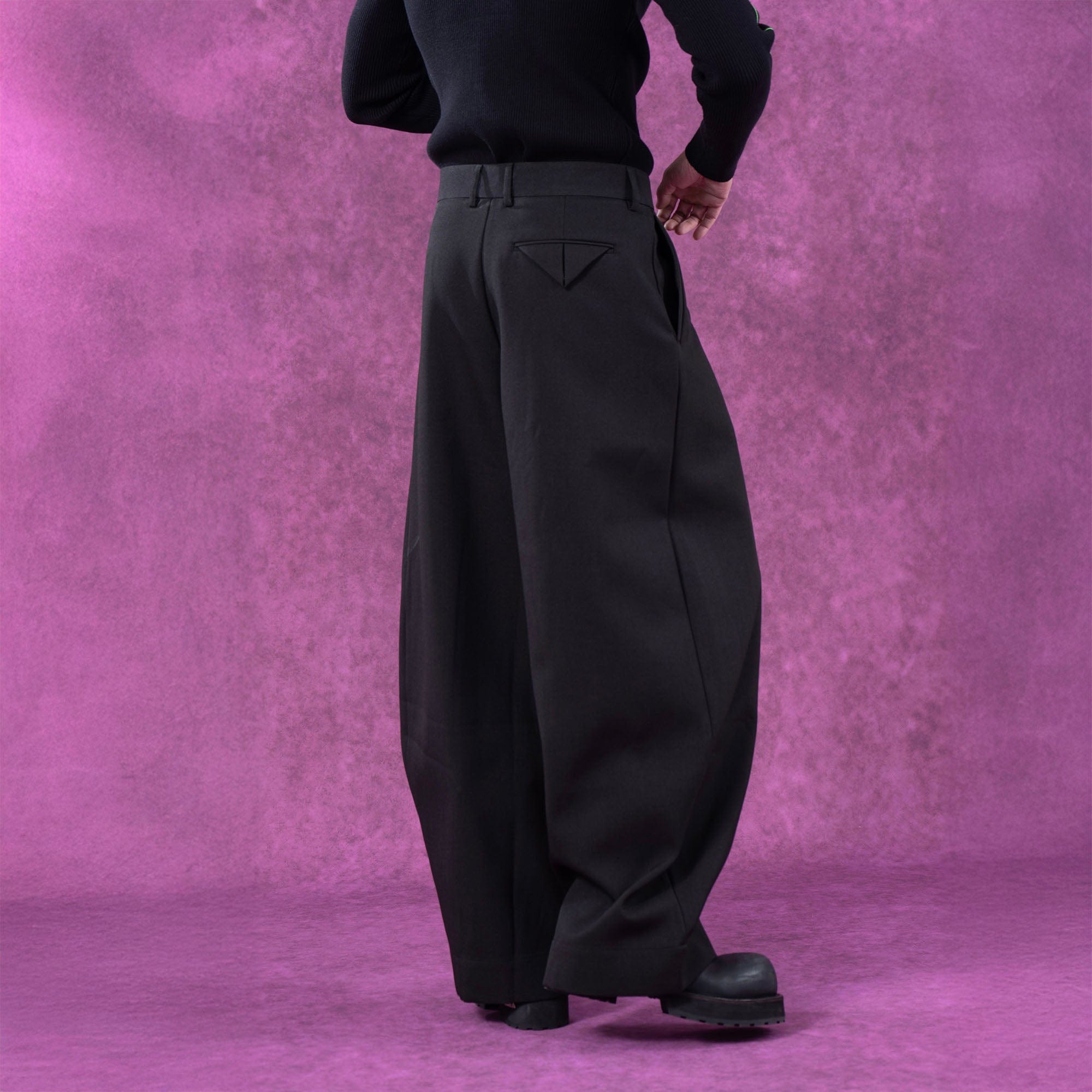 Ultra Wide-Leg Black Trousers