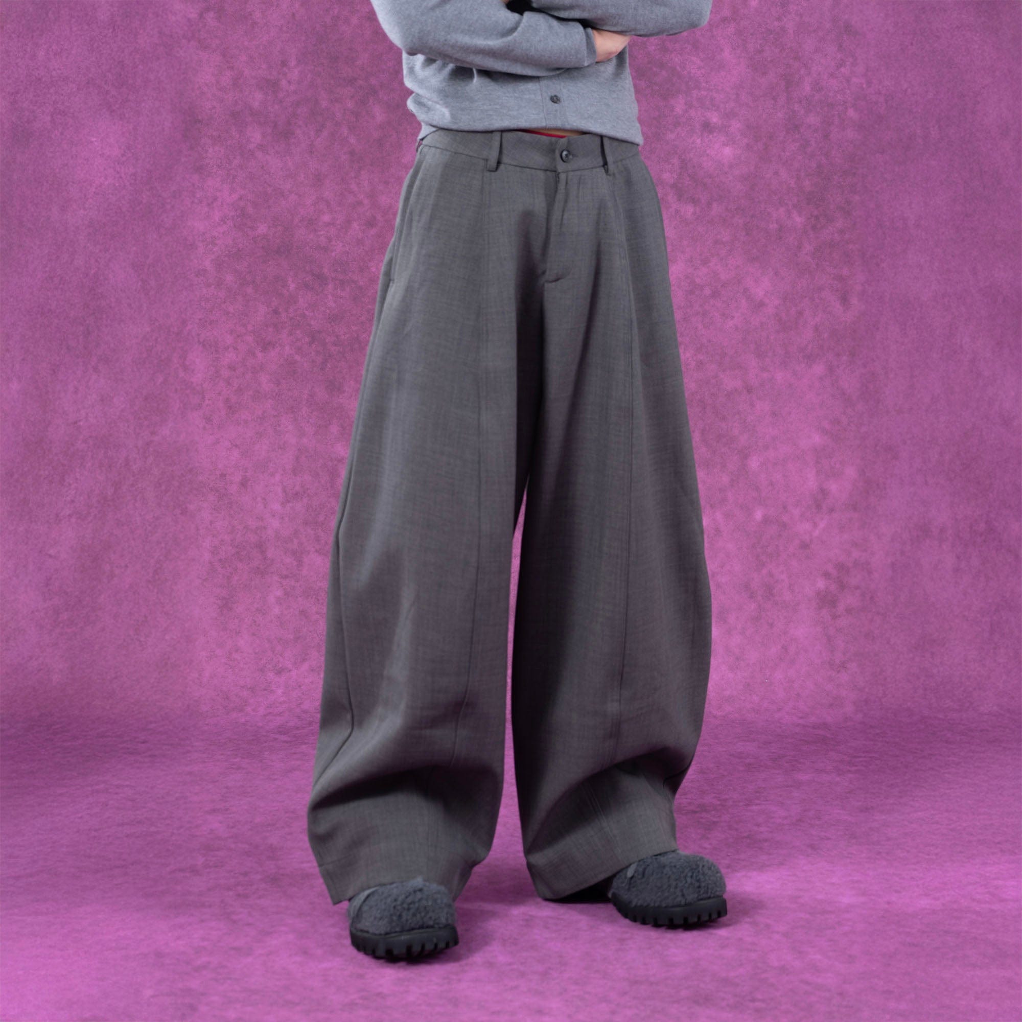 Ultra Wide-Leg Black Trousers