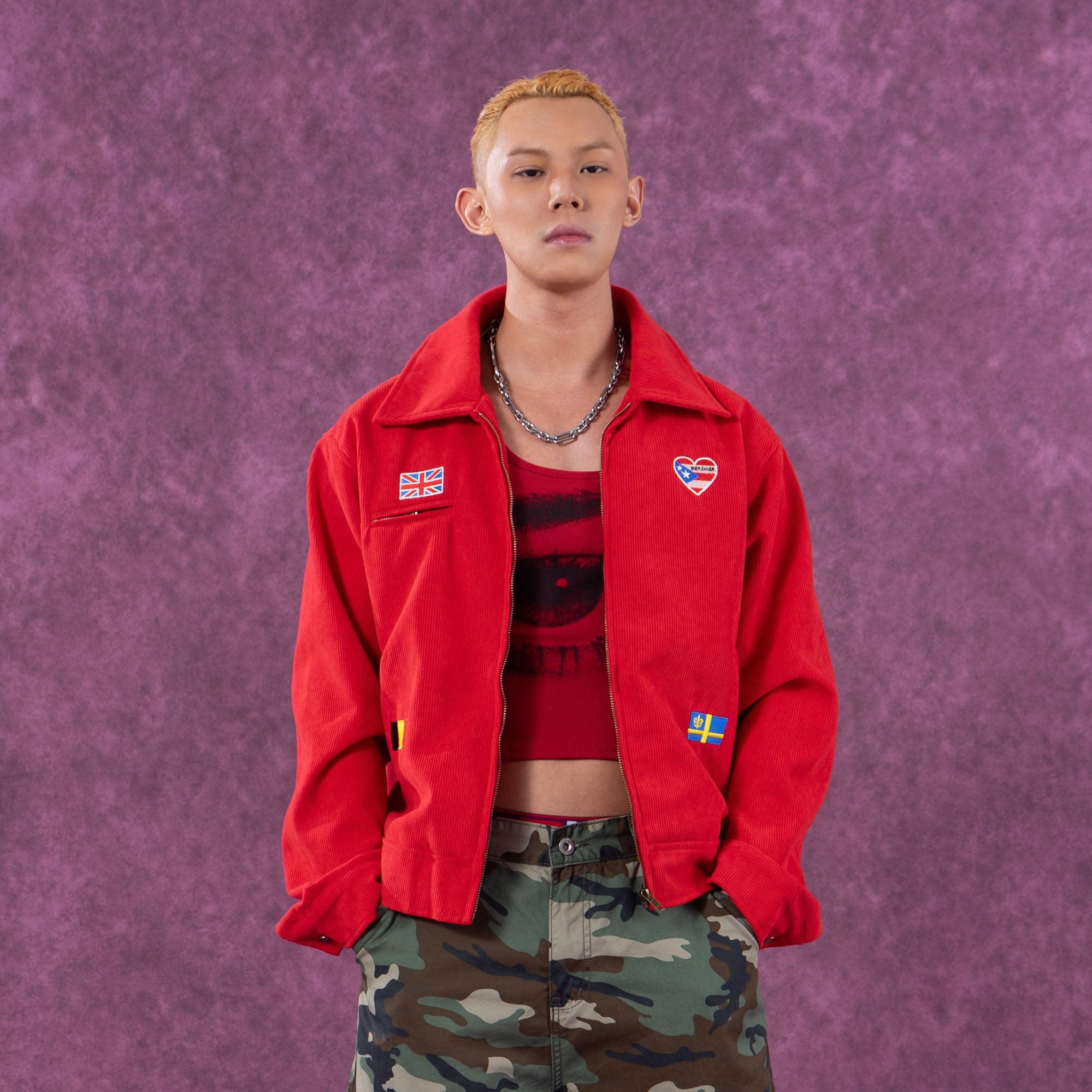 Heart Flag Patch Jacket