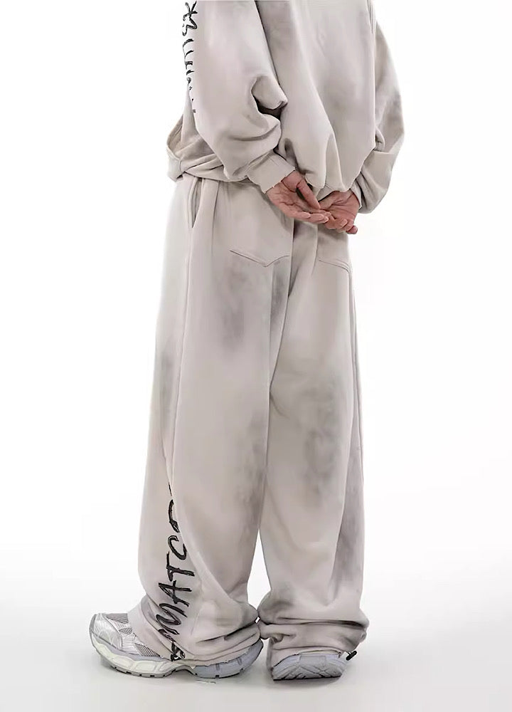 Urban Rebel Graffiti Wide Leg Sweatpants - chiclara