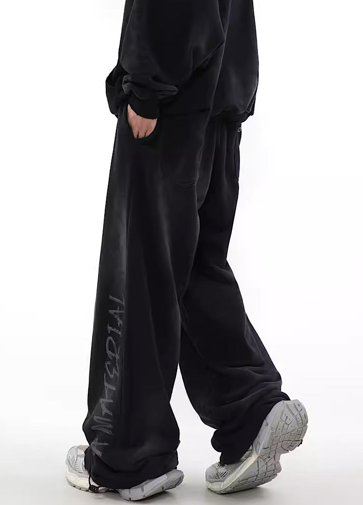 Urban Rebel Graffiti Wide Leg Sweatpants - chiclara