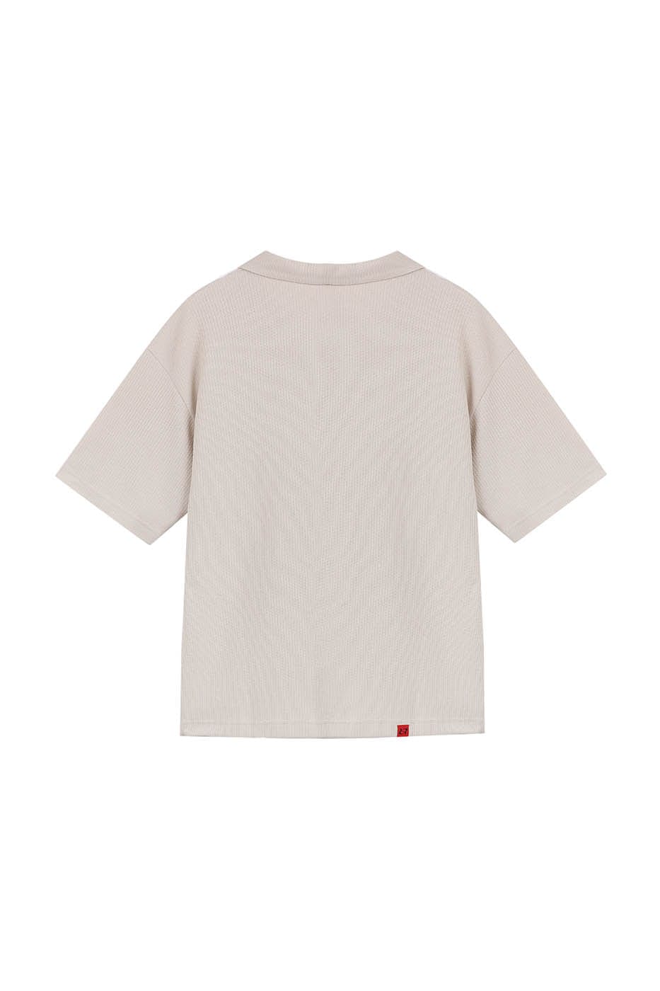 Cream Knit Polo Shirt