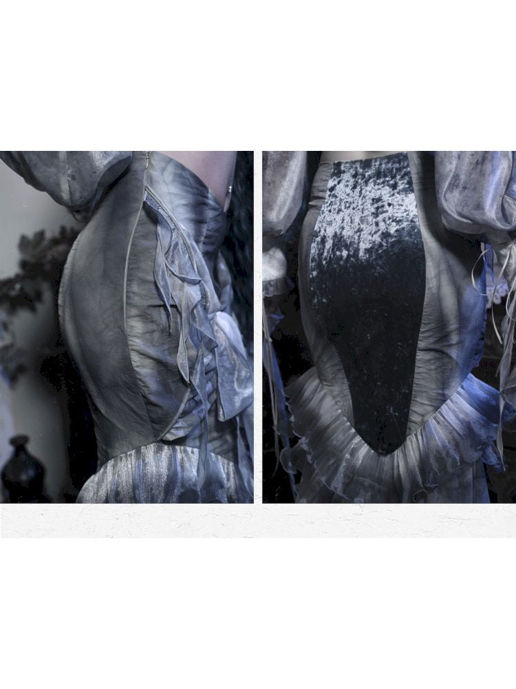 Ethereal Gothic Mermaid-Style Skirt