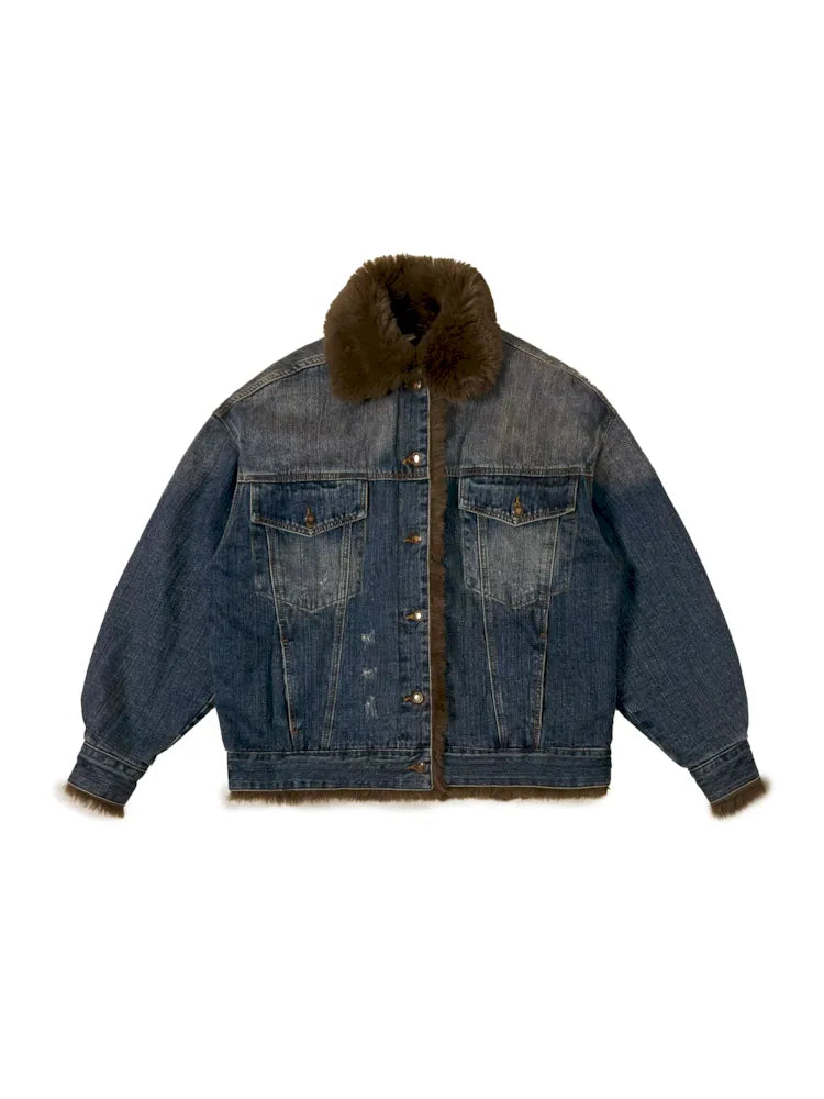 Fur Lined Denim Jacket