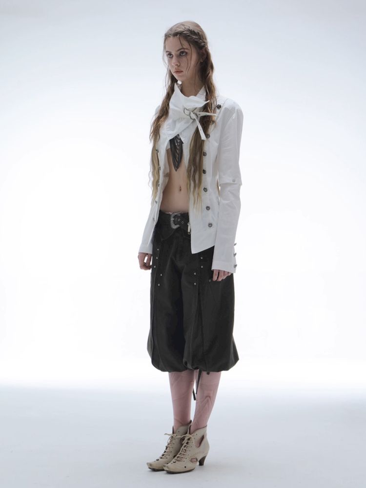 Asymmetrical Buckle Collar Jacket