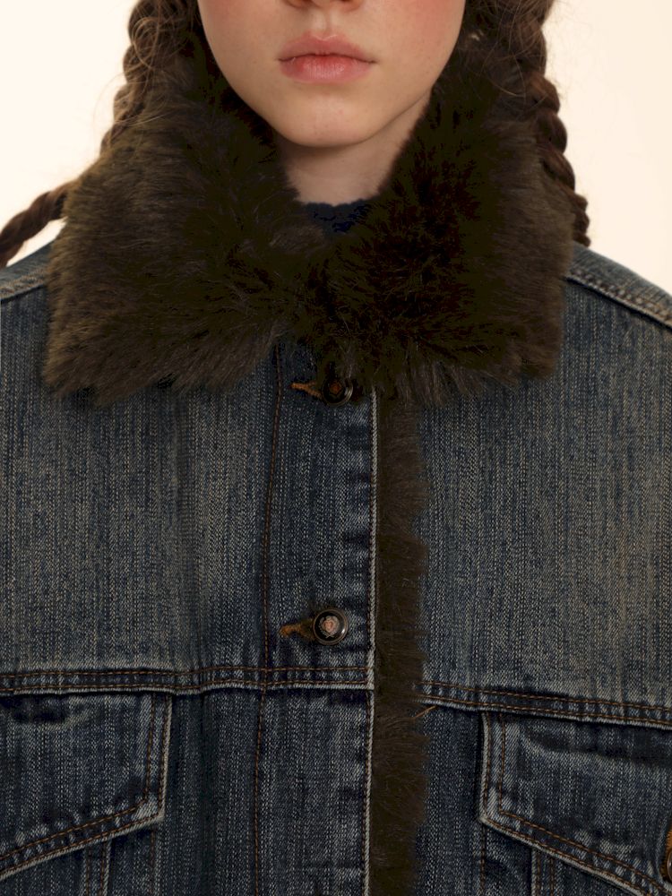 Fur Lined Denim Jacket