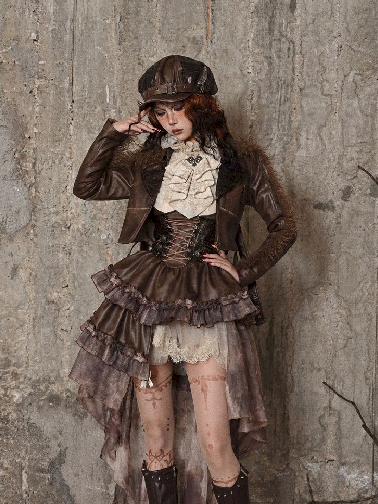 Steampunk/Post-Apocalyptic Leather Ensemble Jacket