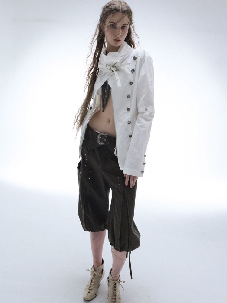 Asymmetrical Buckle Collar Jacket