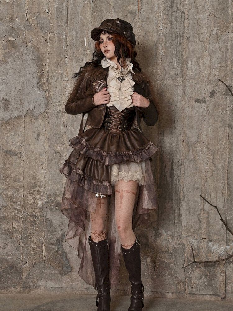 Steampunk/Post-Apocalyptic Leather Ensemble Jacket