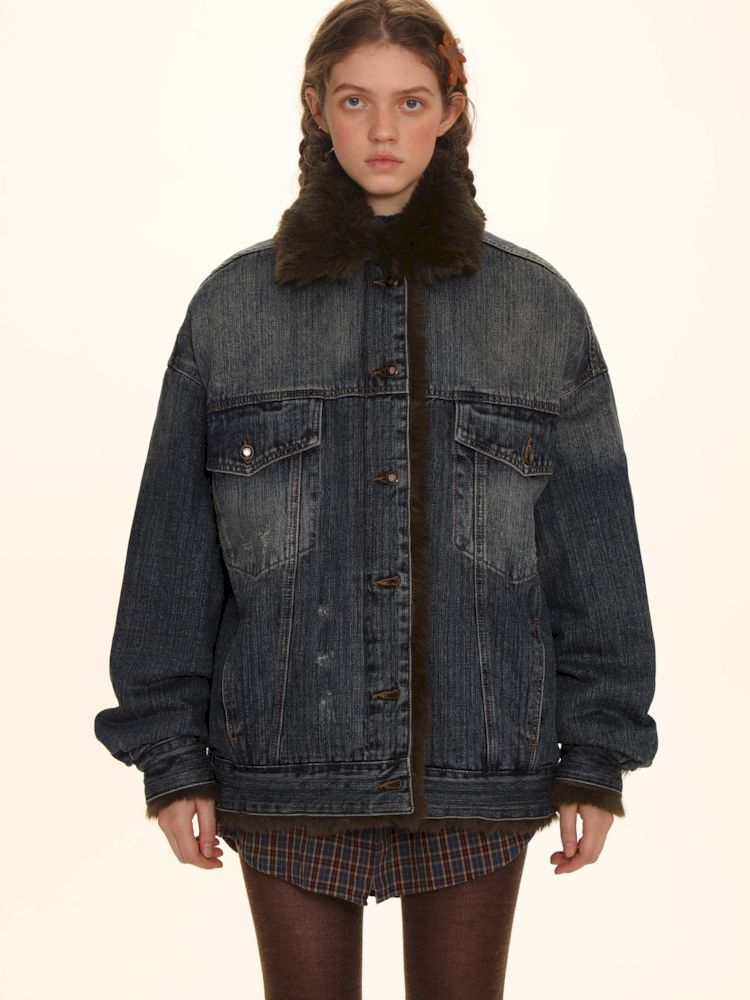 Fur Lined Denim Jacket