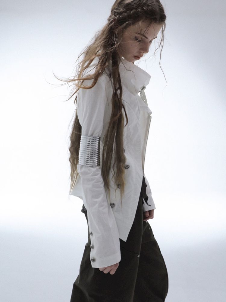 Asymmetrical Buckle Collar Jacket