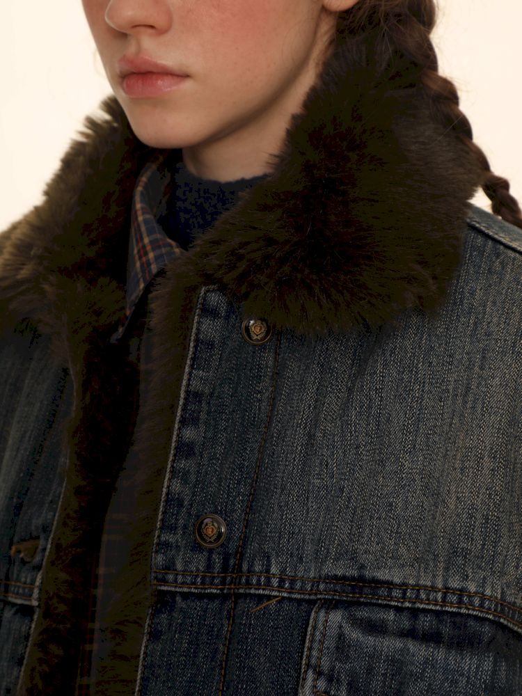 Fur Lined Denim Jacket