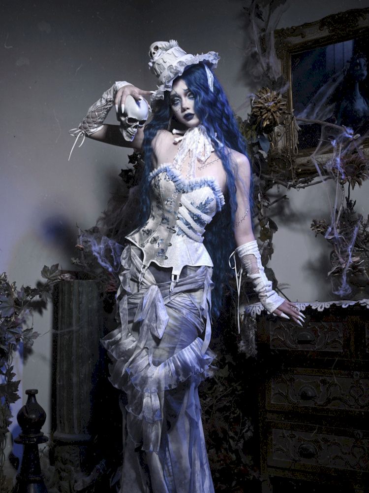 Ethereal Gothic Mermaid-Style Skirt