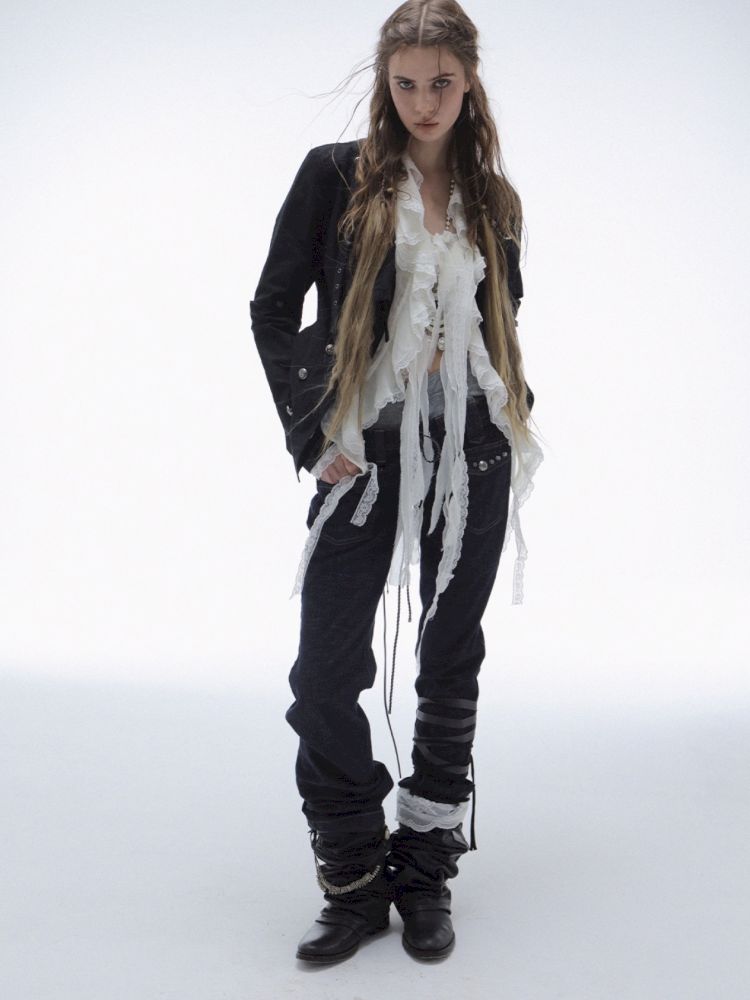 Asymmetrical Buckle Collar Jacket
