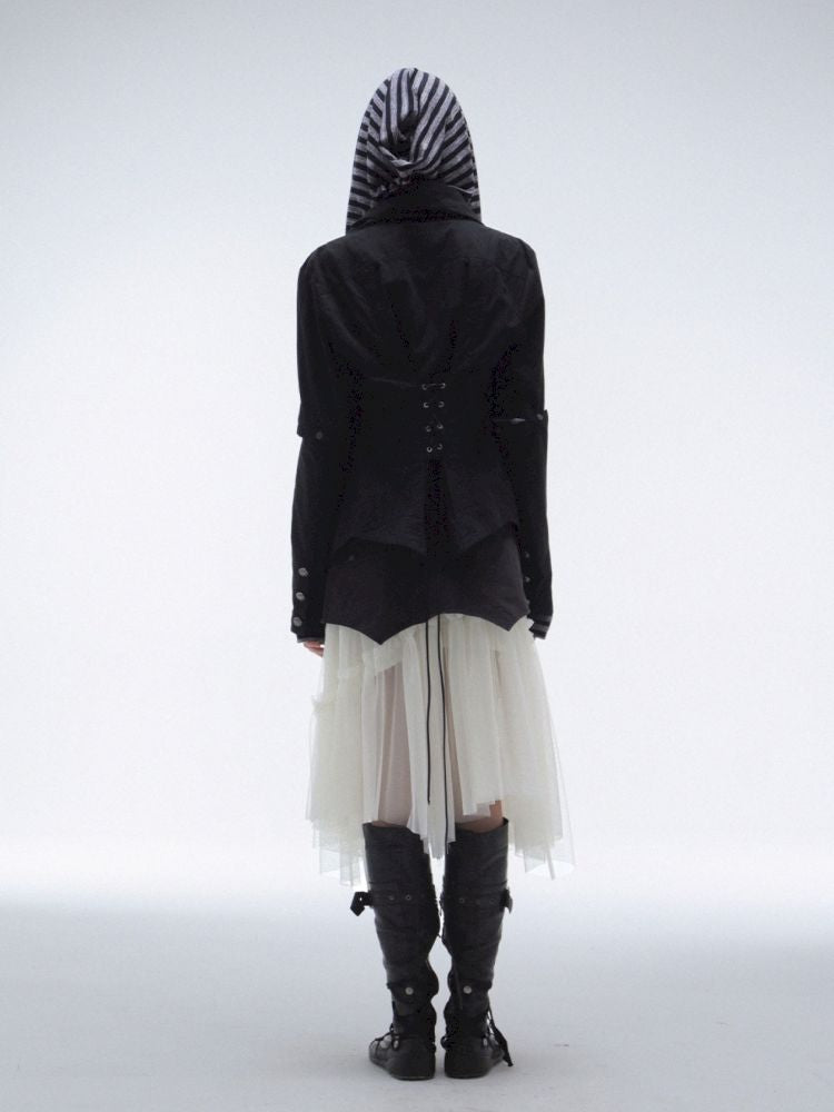 Asymmetrical Buckle Collar Jacket | Chiclara