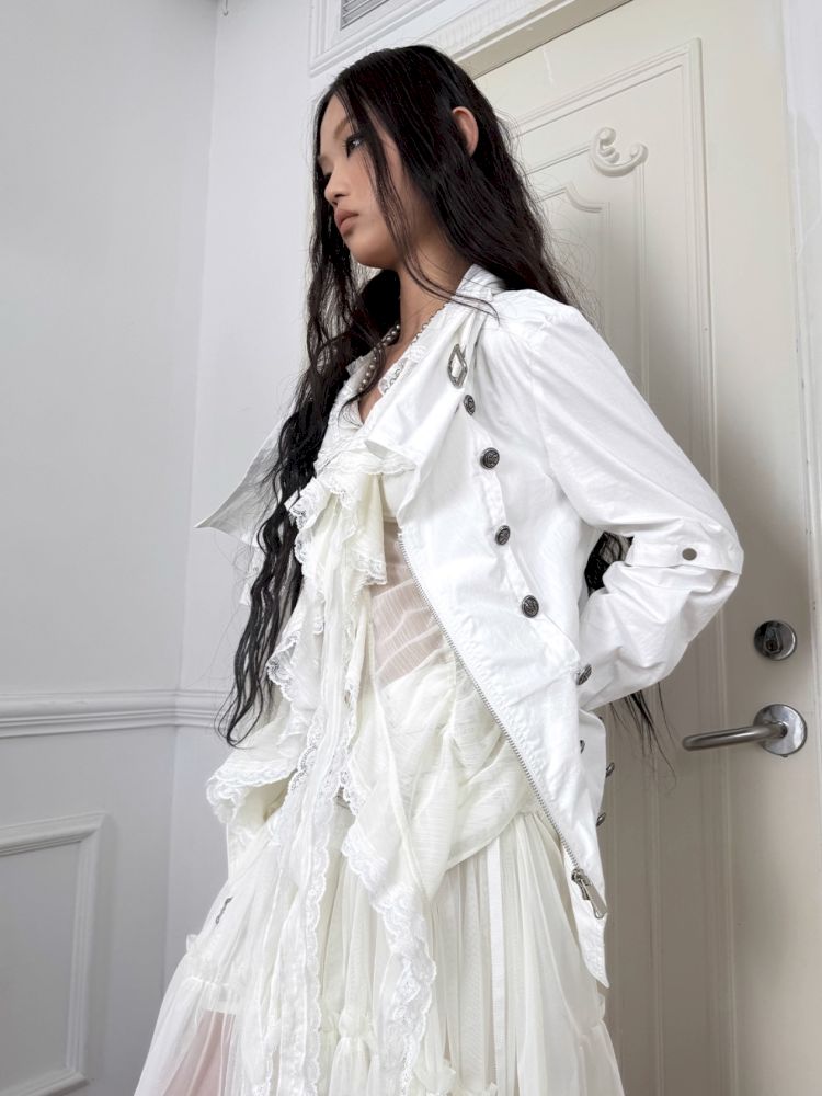 Asymmetrical Buckle Collar Jacket