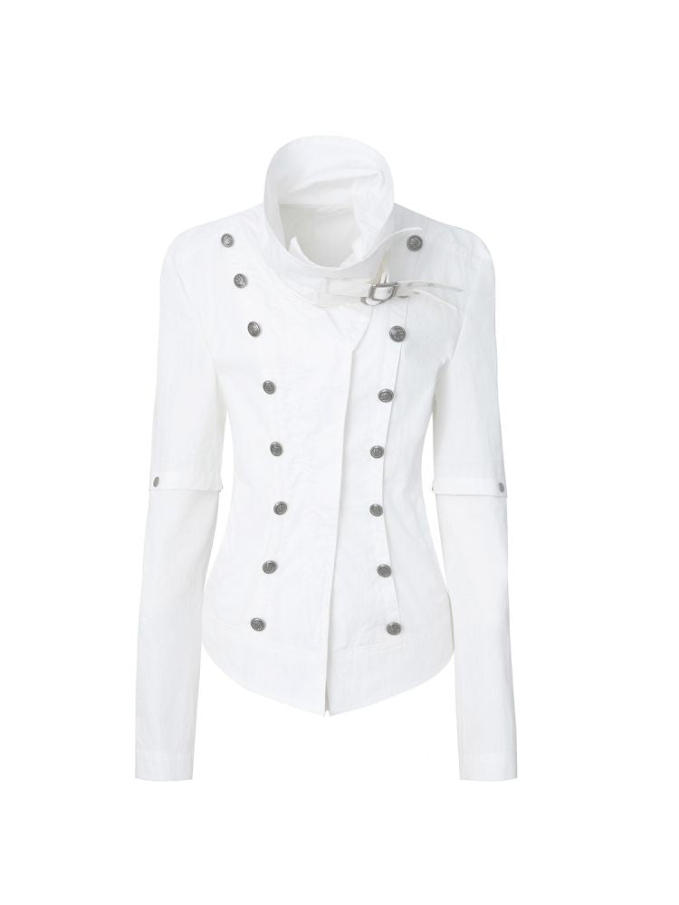 Asymmetrical Buckle Collar Jacket