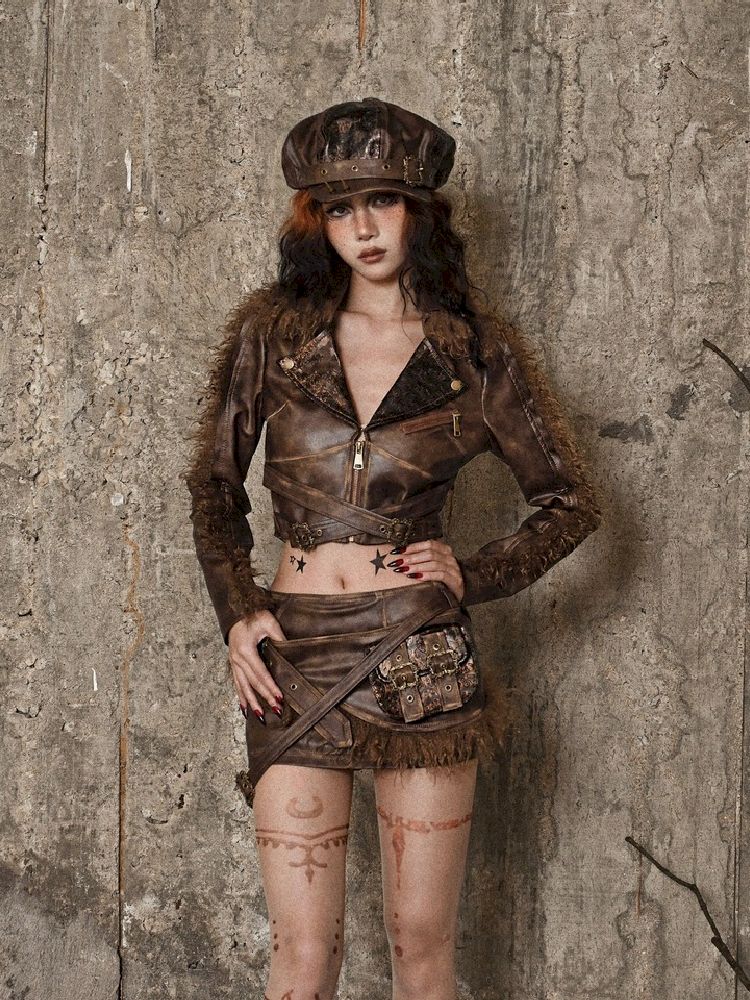 Steampunk/Post-Apocalyptic Leather Ensemble Jacket