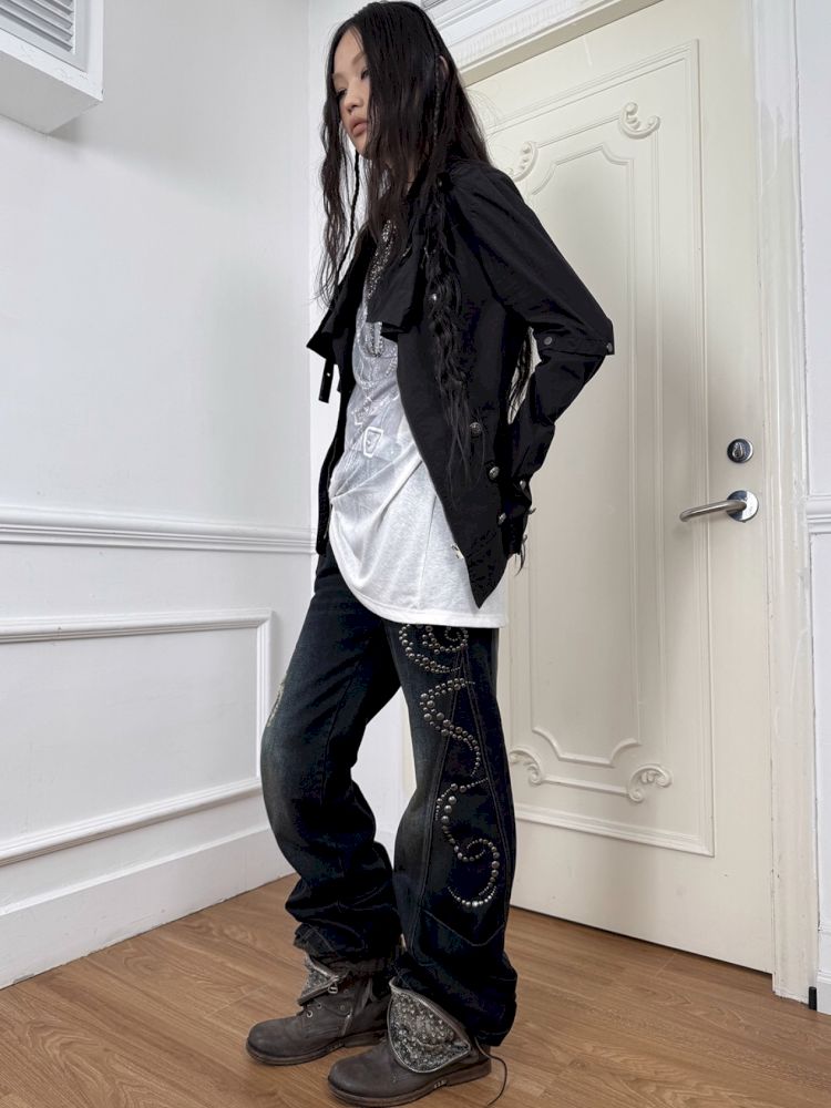 Asymmetrical Buckle Collar Jacket