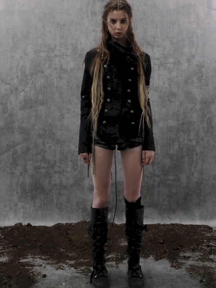 Asymmetrical Buckle Collar Jacket