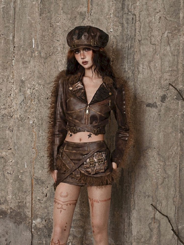 Steampunk/Post-Apocalyptic Leather Ensemble Jacket