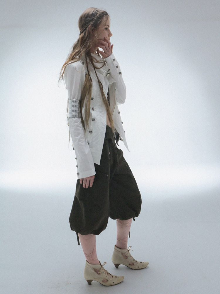 Asymmetrical Buckle Collar Jacket
