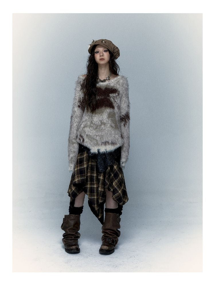 Faux Fur Grunge Sweater