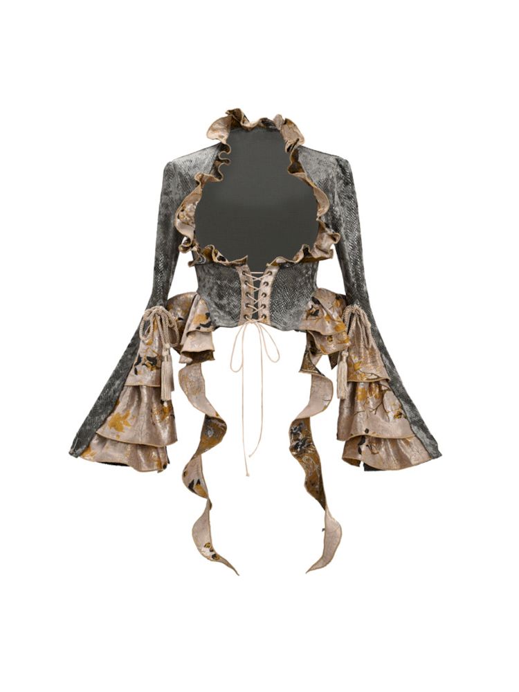 Ruffle Bell Sleeve Corset Jacket