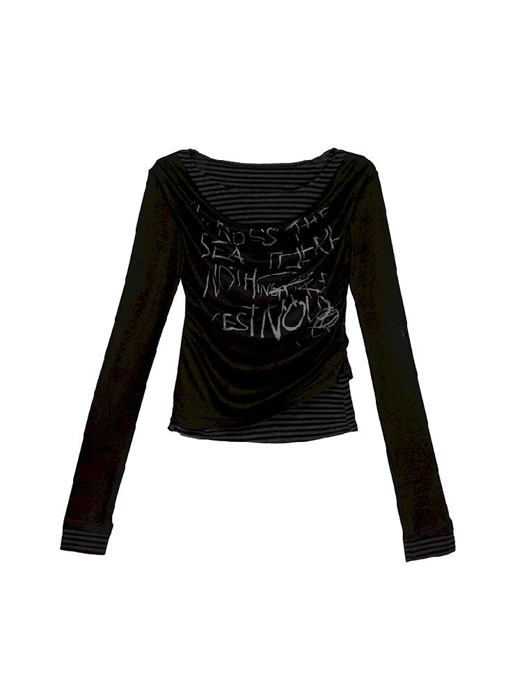 Graffiti Layered Long Sleeve Top