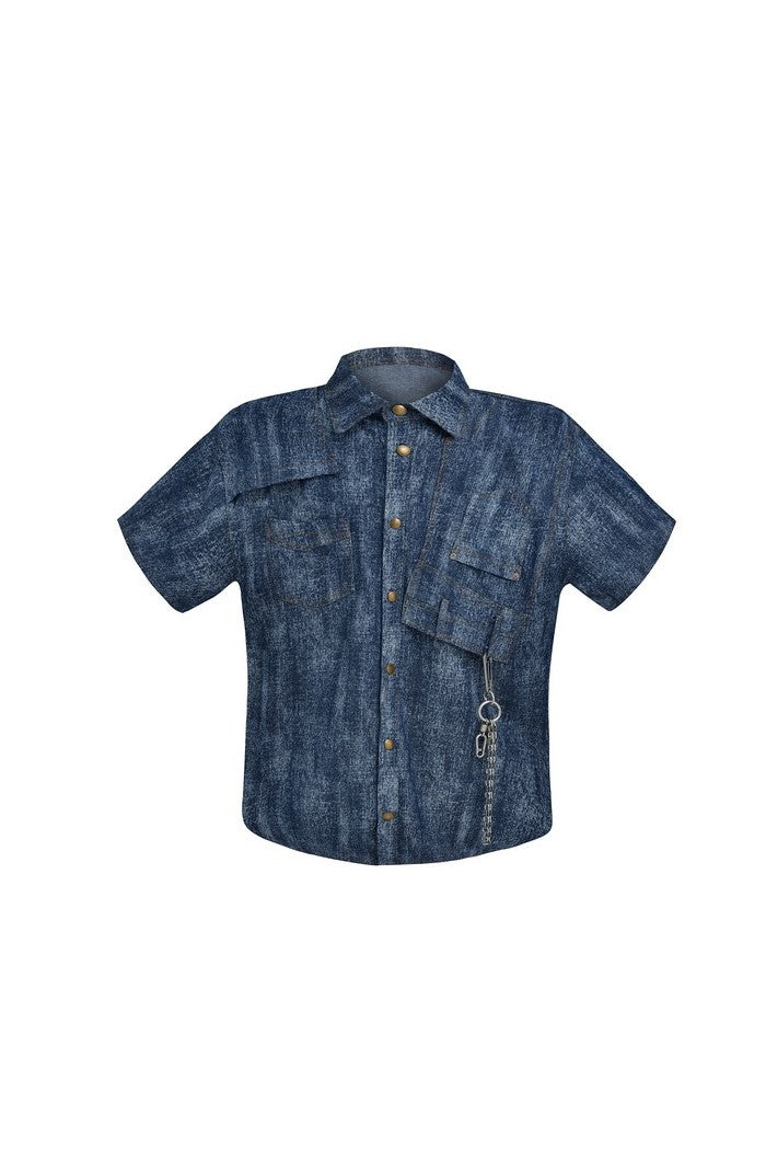 Vintage Washed Denim Shirt - chiclara