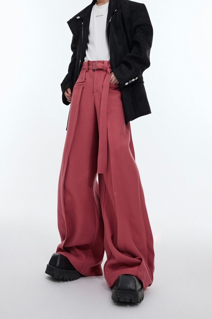 Wide Leg Draped Formal Trousers - chiclara