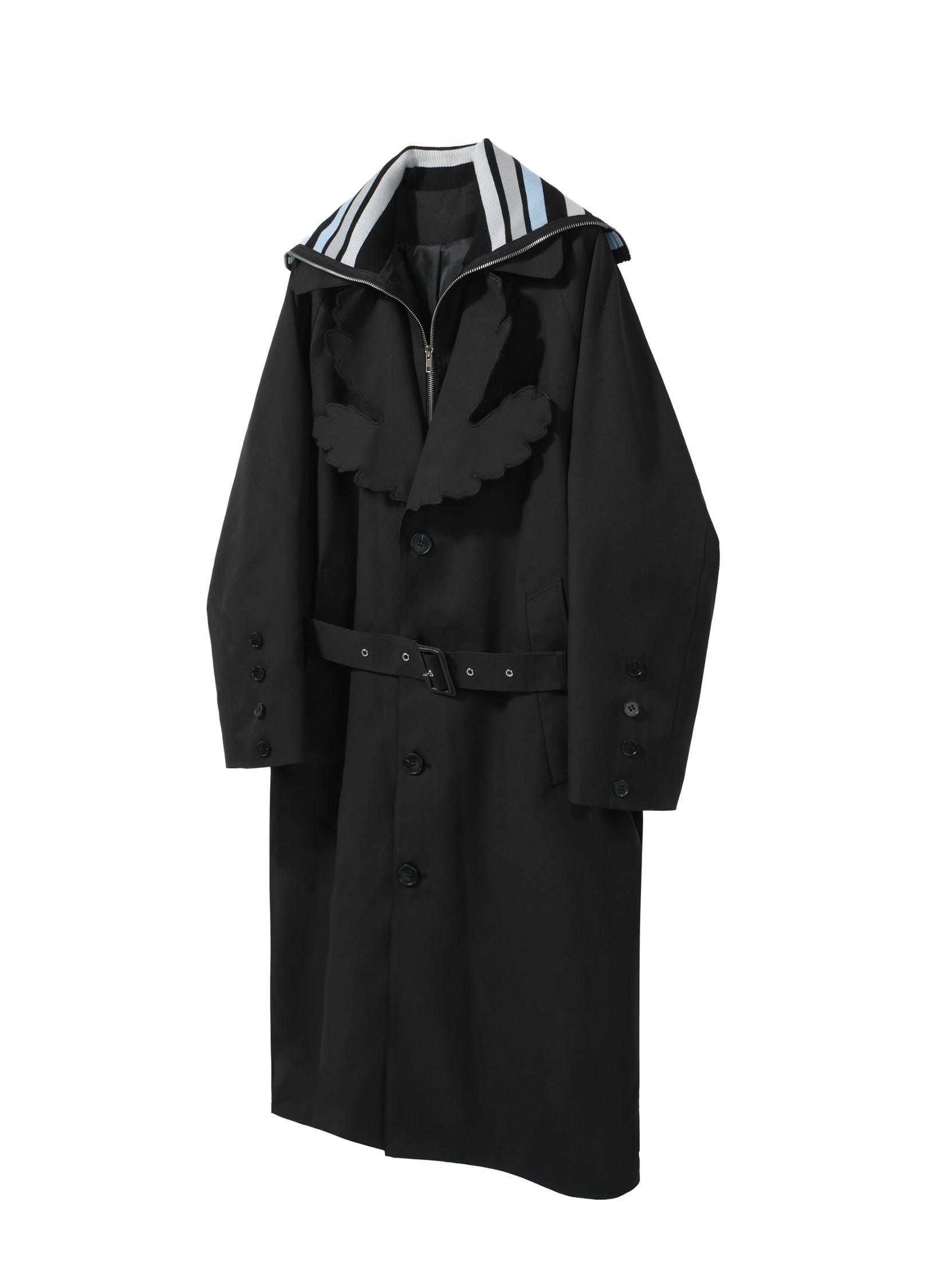 Leaf Collar Belted Overcoat - chiclara