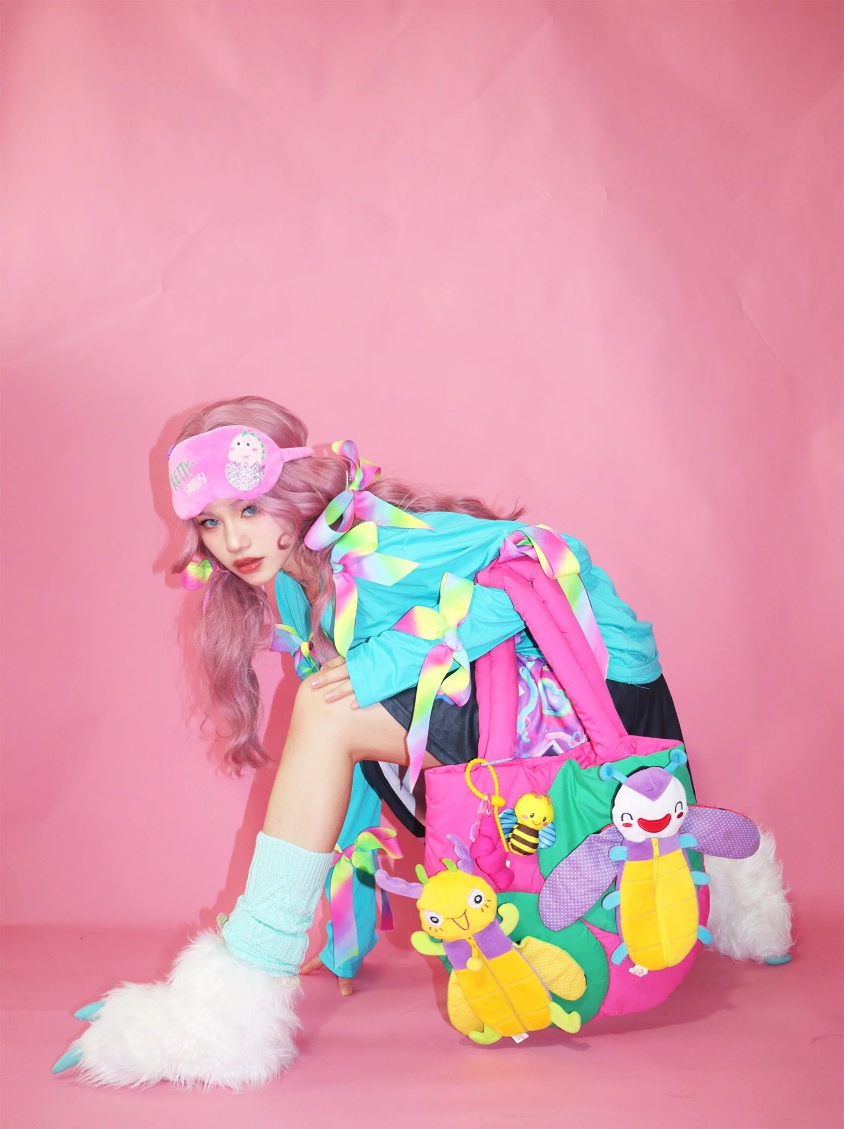 Kawaii Bug Plushie Colorblock Bag