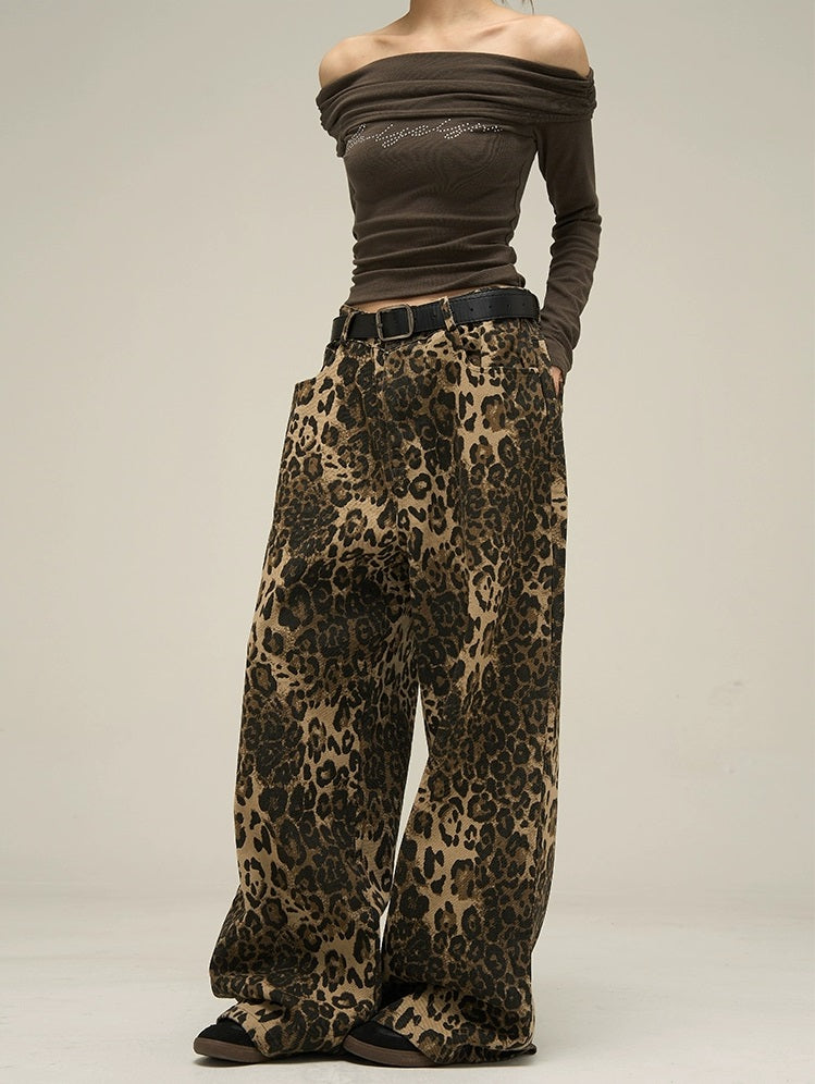 Wild Leopard Print Jeans - chiclara