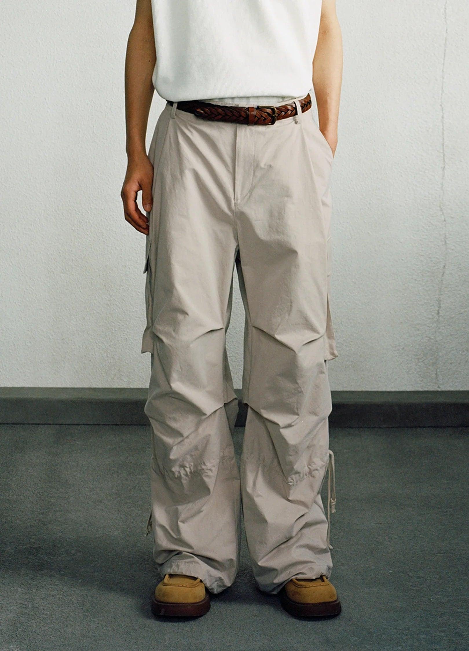 Parachute-Inspired Oversized Cargo Pants - chiclara