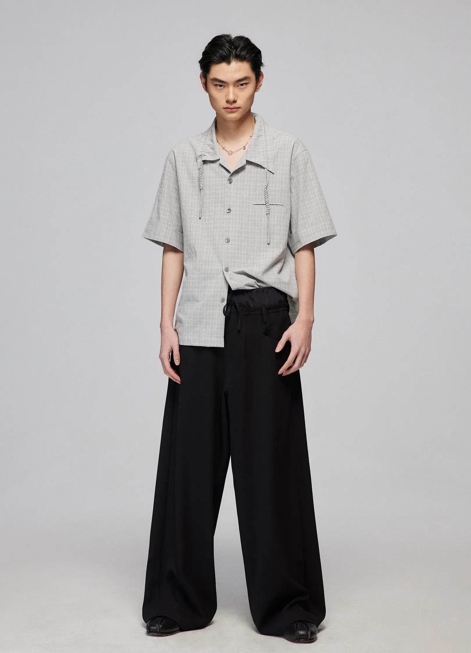 Light Splicing Wide-Leg Pants