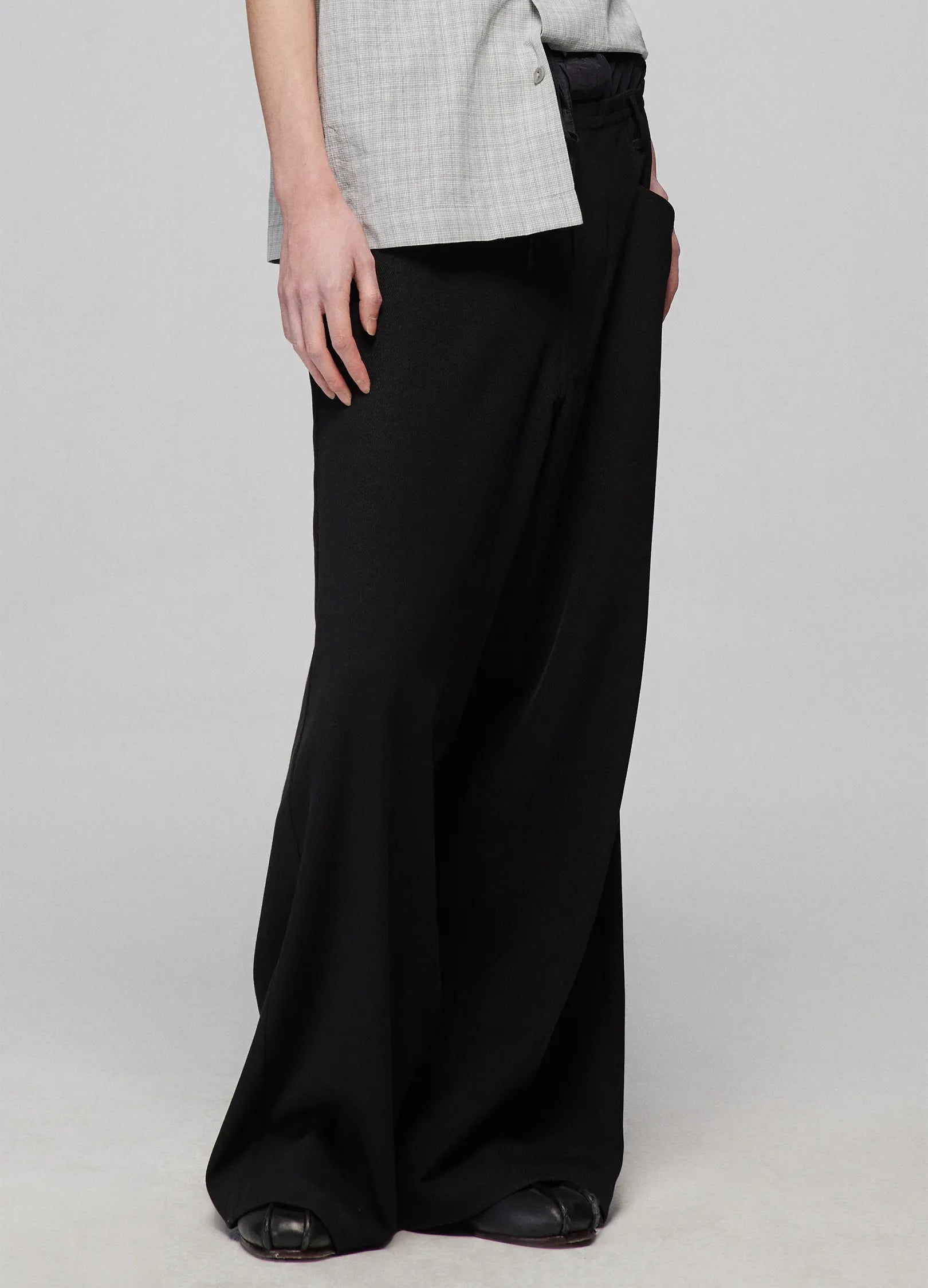Light Splicing Wide-Leg Pants