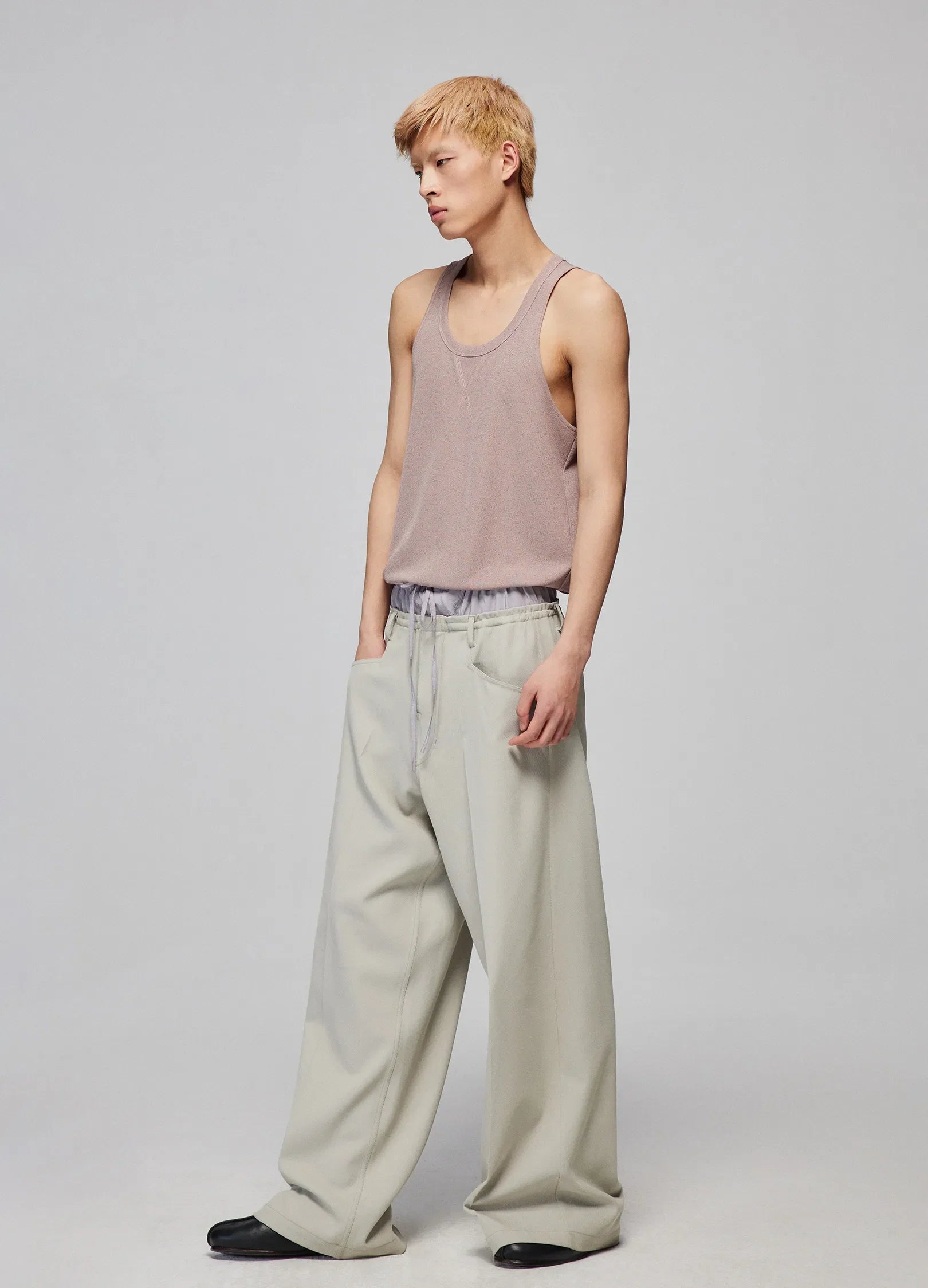 Light Splicing Wide-Leg Pants