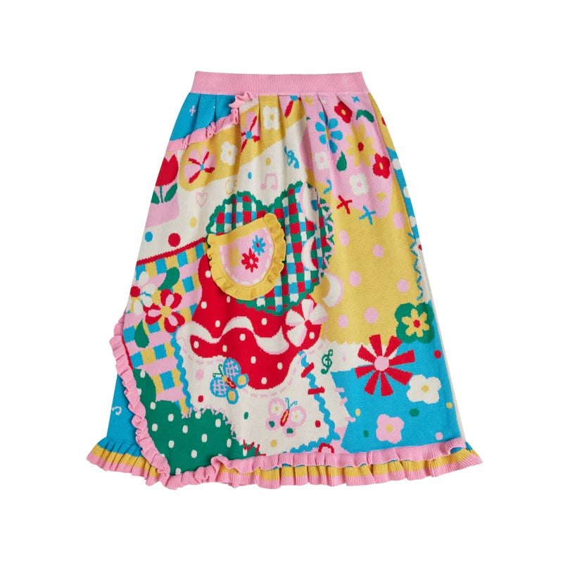 Sweet Summer Garden Ruffle Knit Skirt
