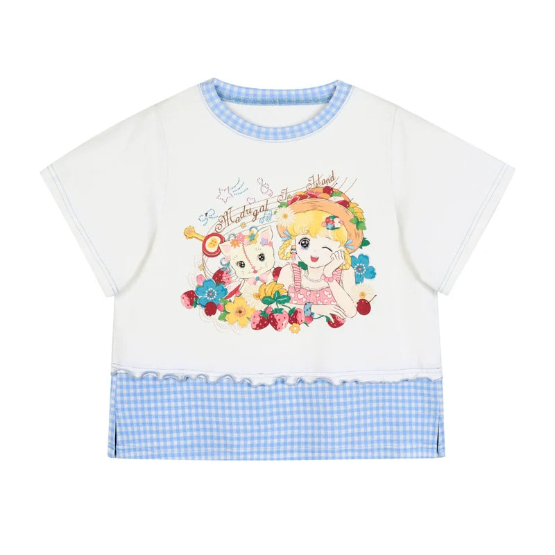 Magical Girl Gingham Summer Crop Top