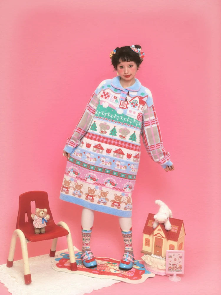 Winter Wonderland Fair Isle Sweater Dress