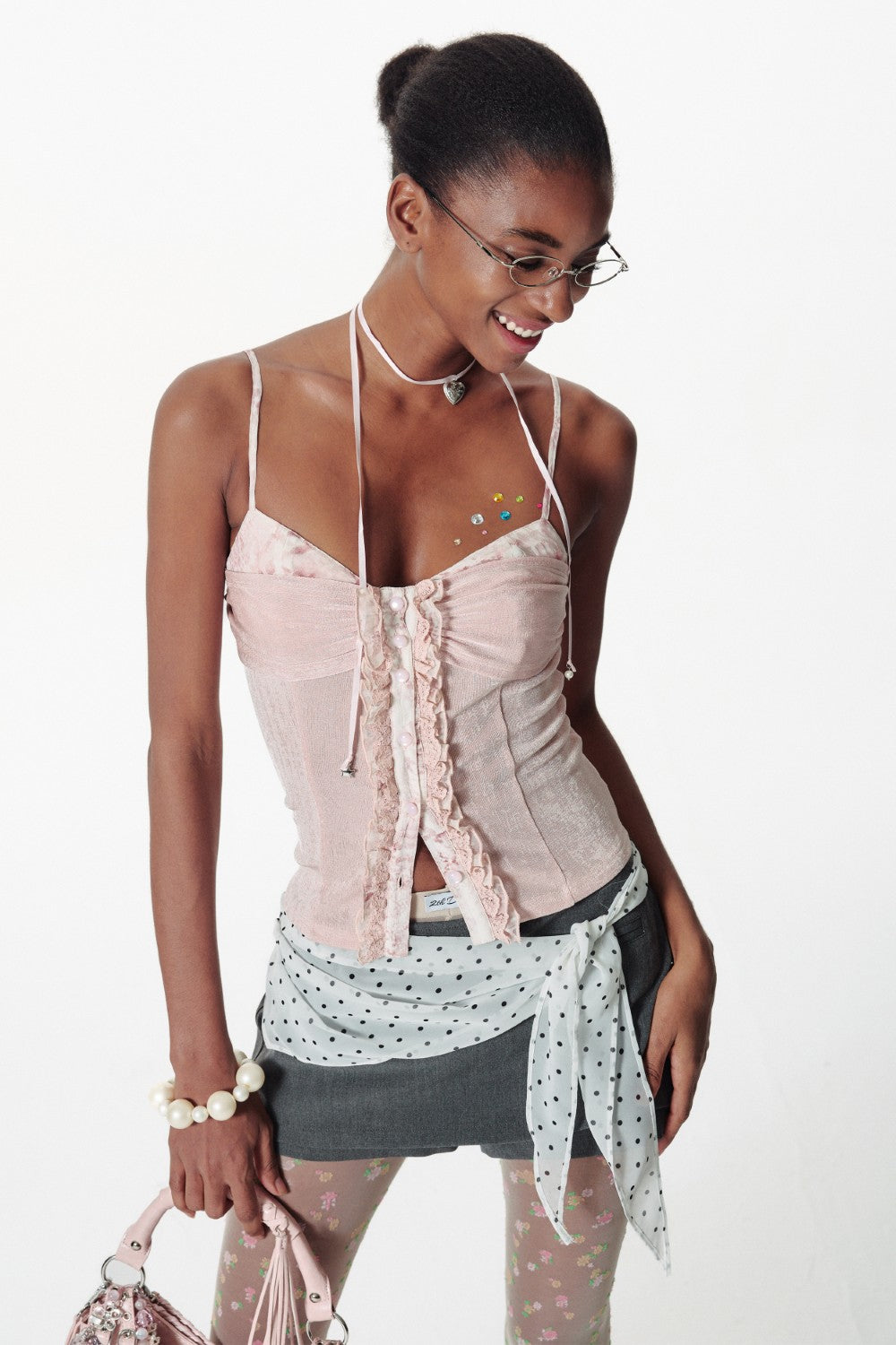 Polka Dot Wrap Scarf Skort