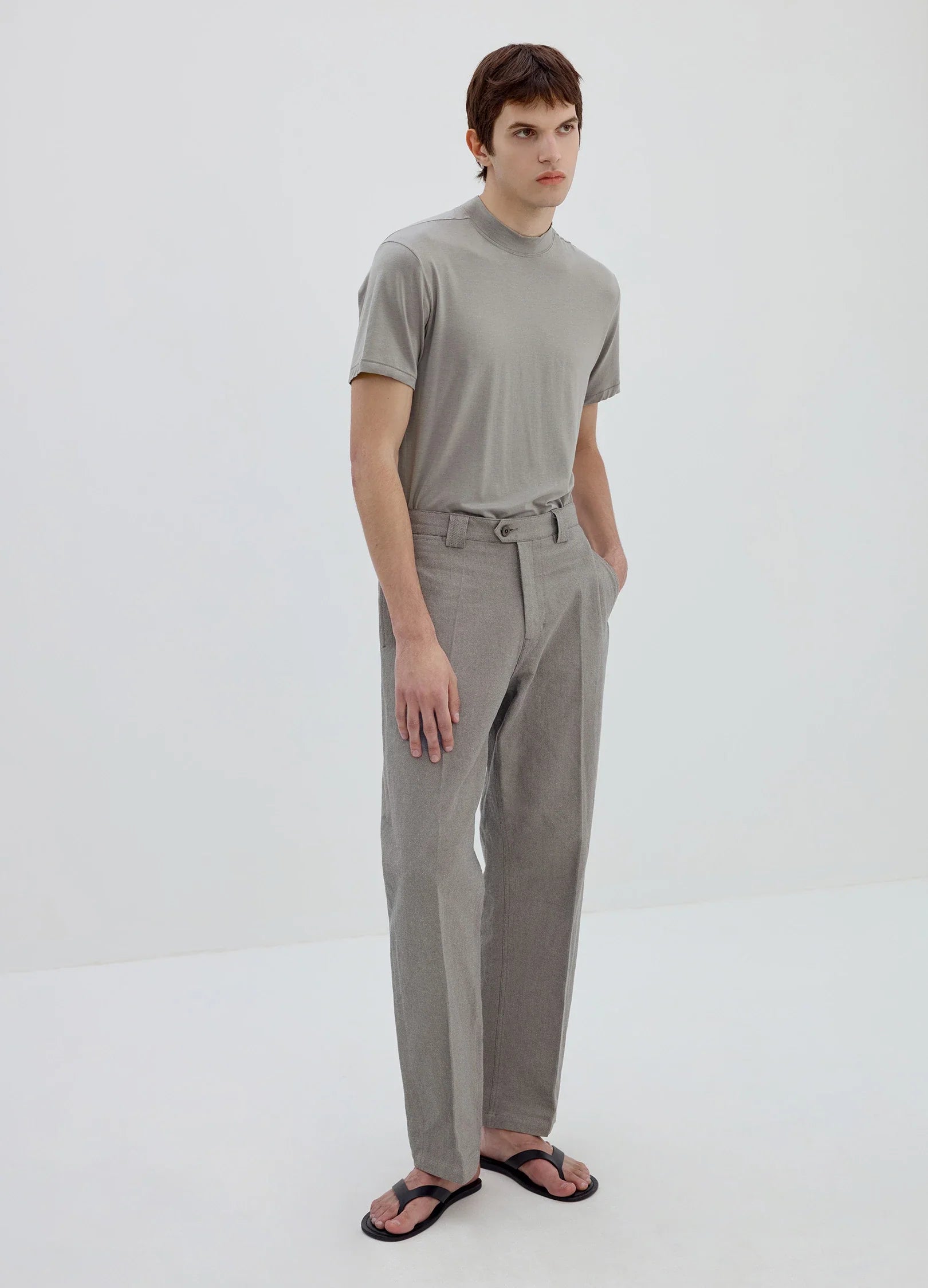 Merino-Blend Mock-Neck Tee
