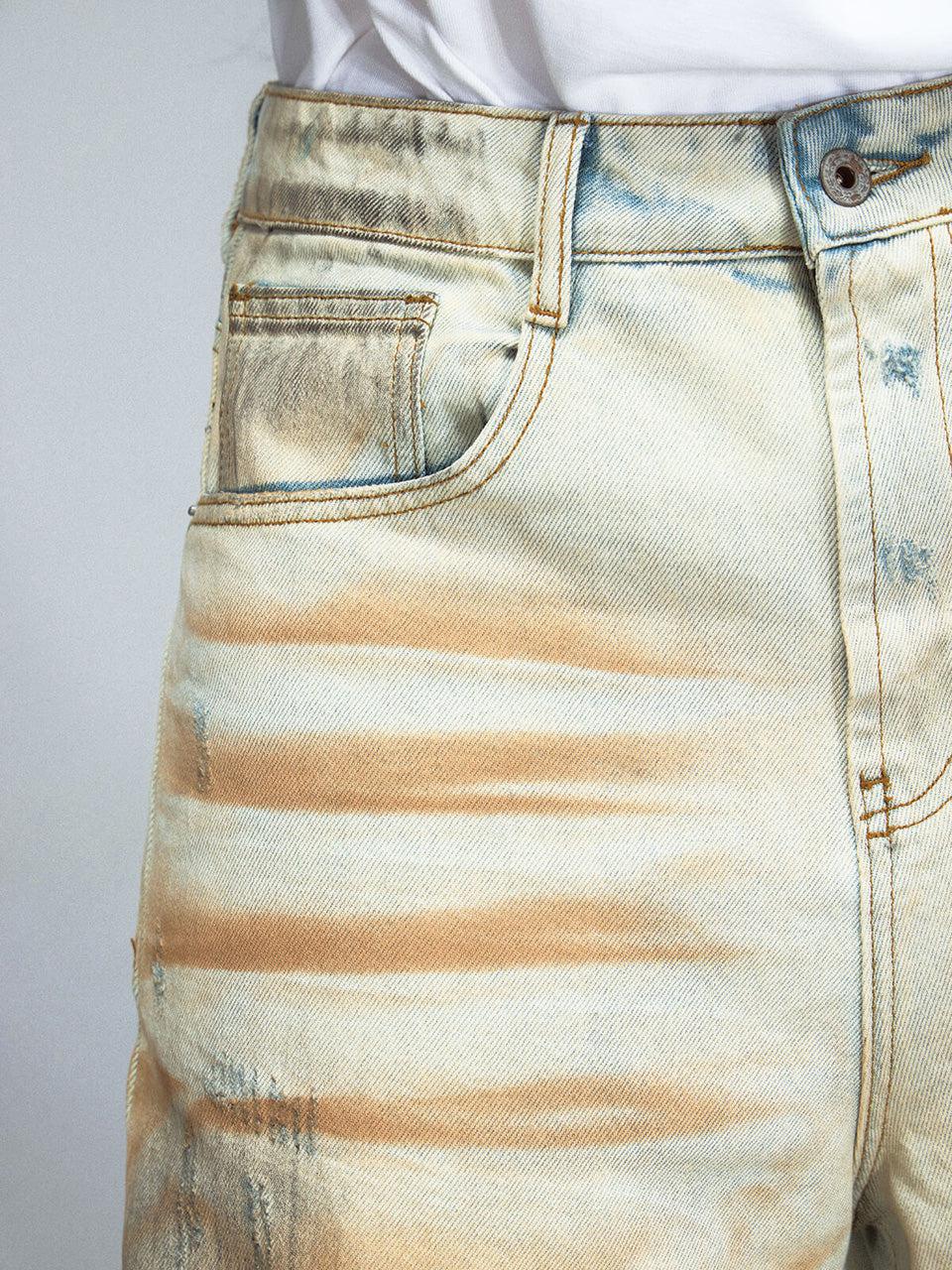 Vintage Wash Destroyed Baggy Jeans