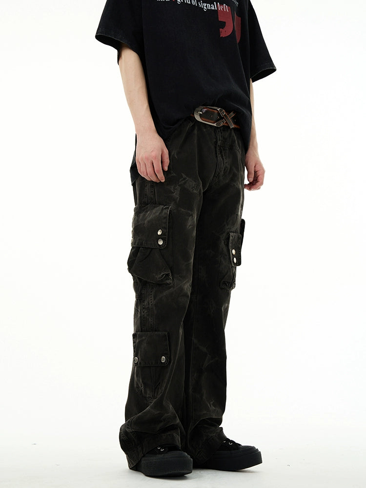 Utility Multi-Pocket Workwear Denim Jeans - chiclara